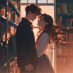 A man and a woman look into each other's eyes